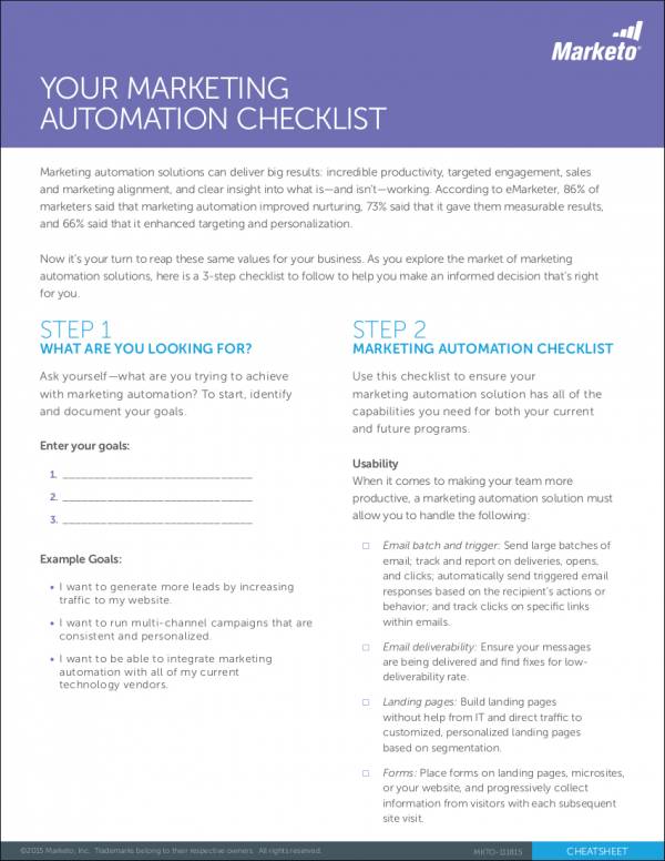 marketing automation checklist