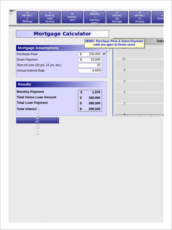 mortgage calculator planner demo