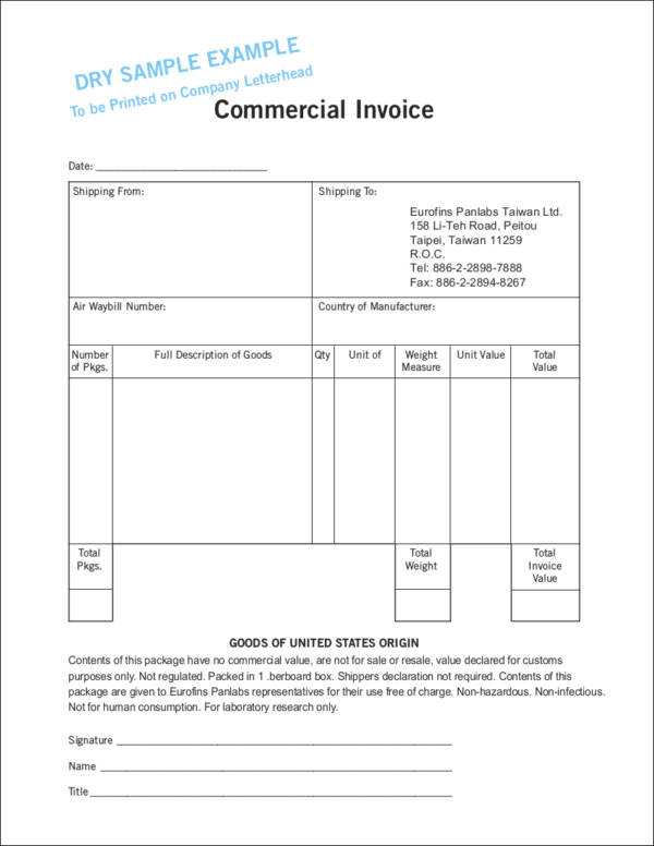 simple commercial sales invoice template