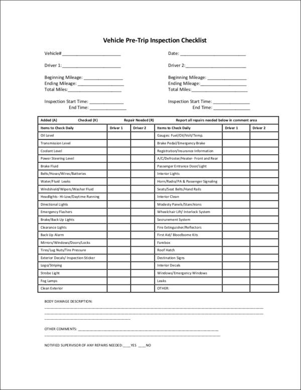 car maintenance checklist for road trip