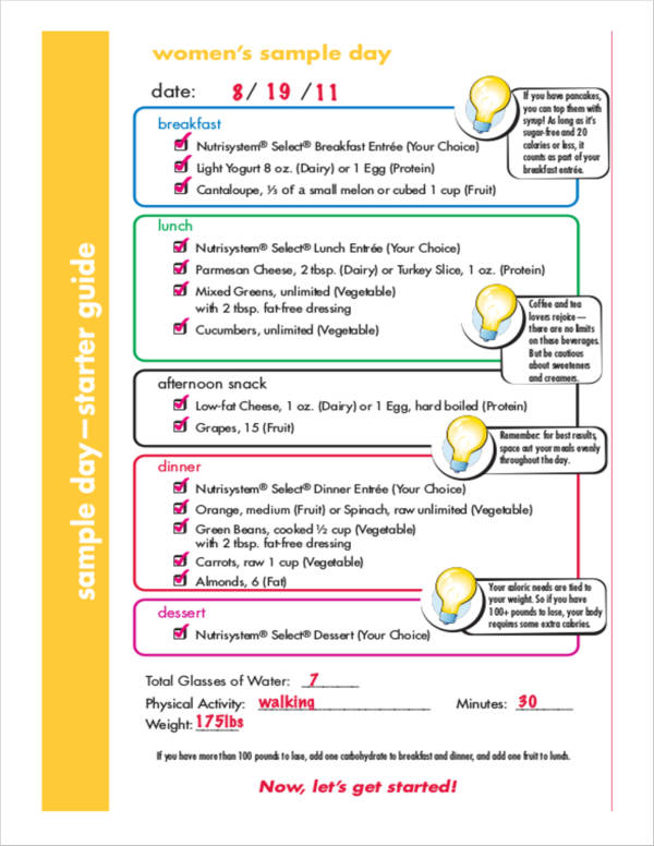 womens meal planner