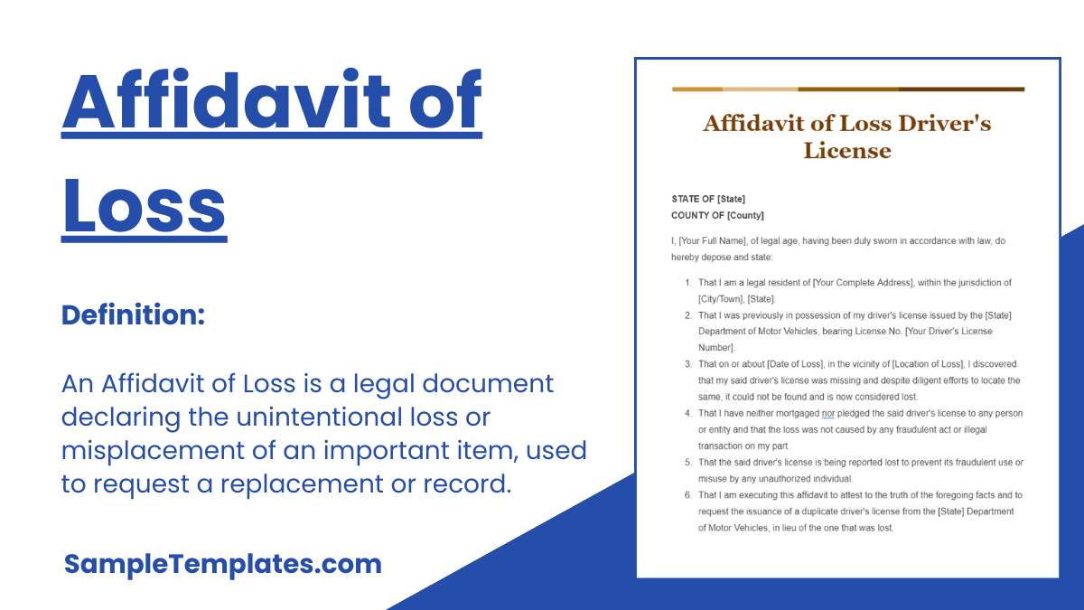 Affidavit of Loss
