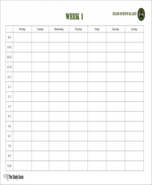 FREE 15+ Study Schedule Samples & Templates in PDF MS Word Excel