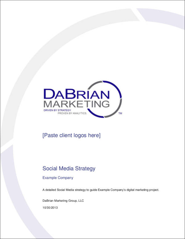 fillable social media strategy sample
