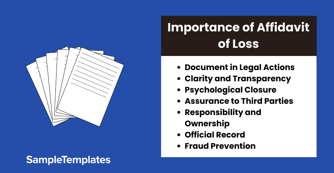 importance of affidavit of loss
