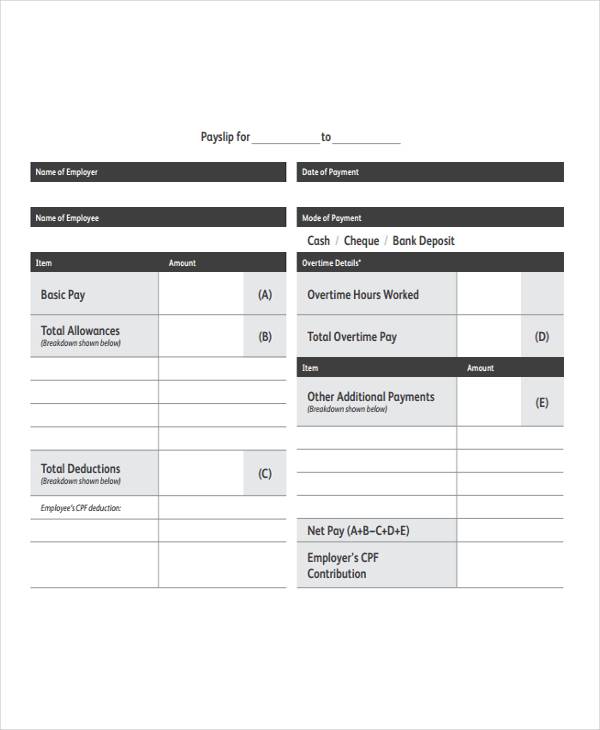 monthly employee payroll template