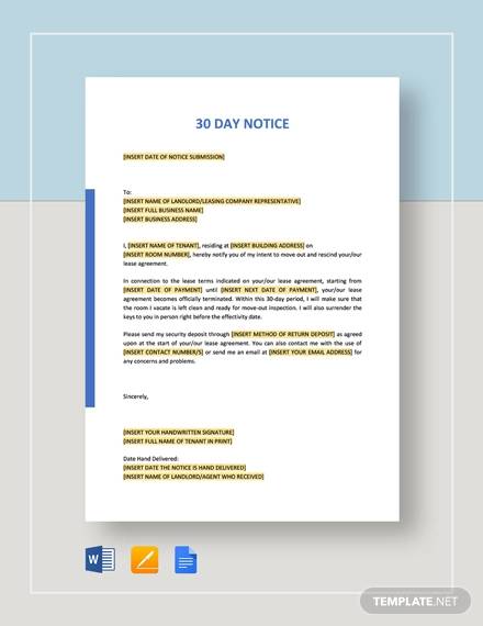 FREE 17+ Sample Notice To Vacate Letter Templates in PDF, Word, Pages ...