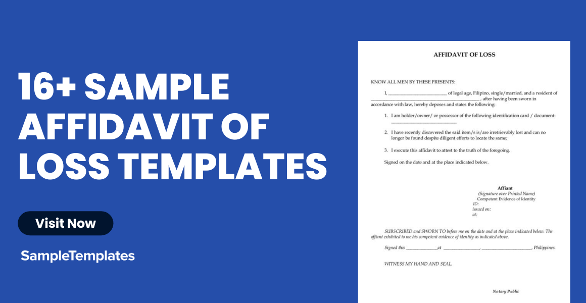 sample affidavit of loss templates