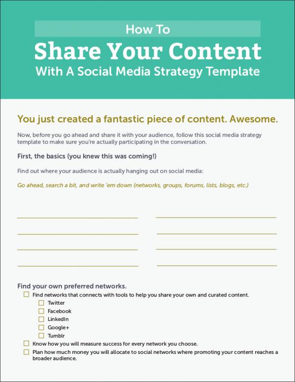 sample social media strategy template in pdf