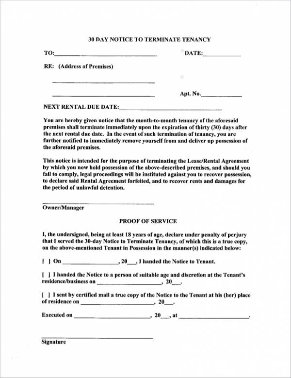 Early Termination Of Lease Agreement Template