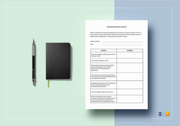 termination meeting checklist template