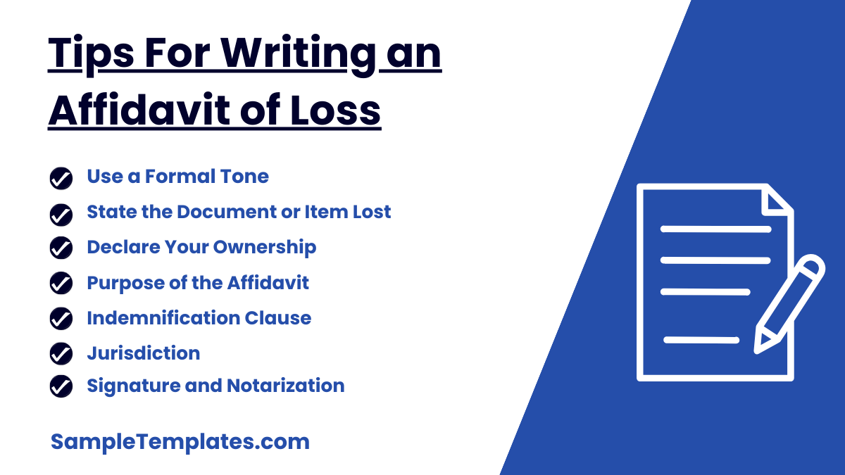 tips for writing an affidavit of loss
