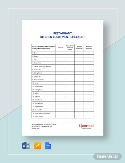 FREE 13+ Equipment Checklists in PDF | MS Word | Excel ...