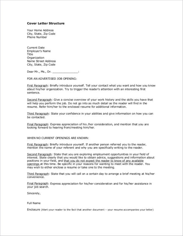 sample application letter for a job advertised