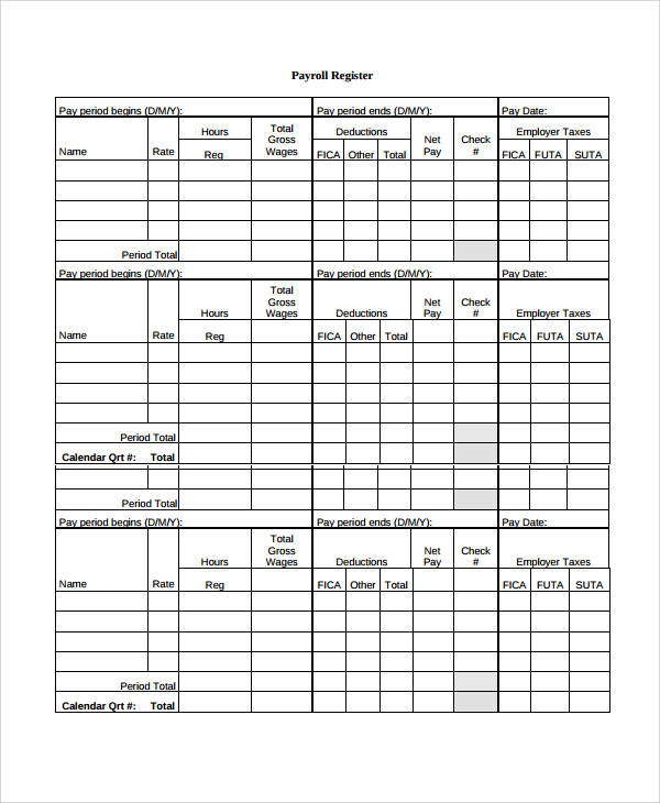 blank payroll register template