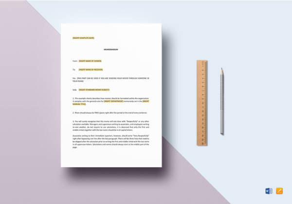 business memo example template