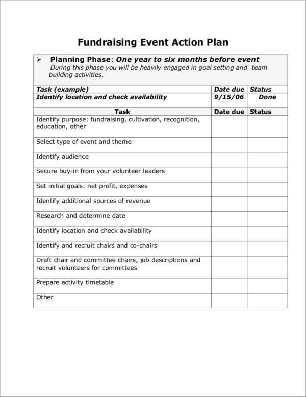 fundraising event planner template