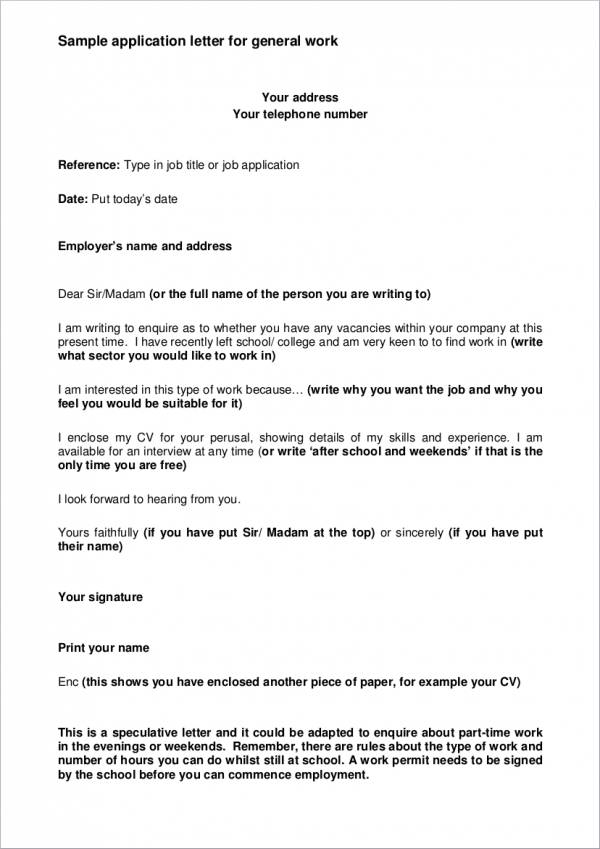 How to write an application letter looking for a job