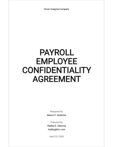 payroll employee confidentiality agreement template