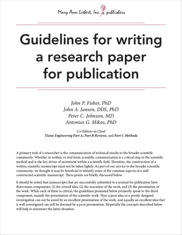 research article writing