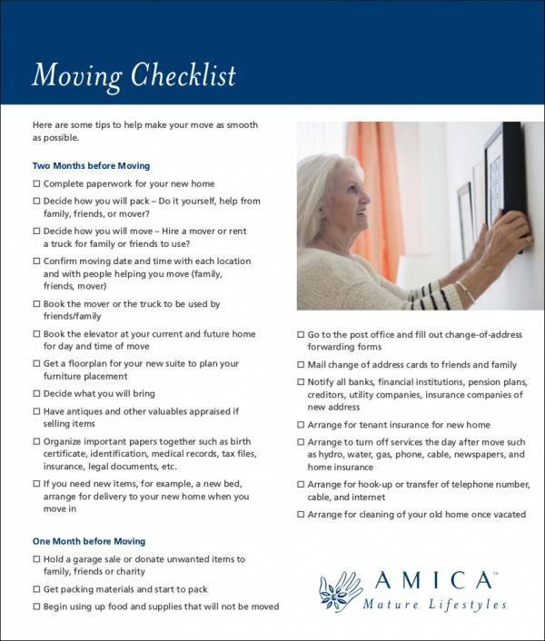 sample moving checklist in pdf