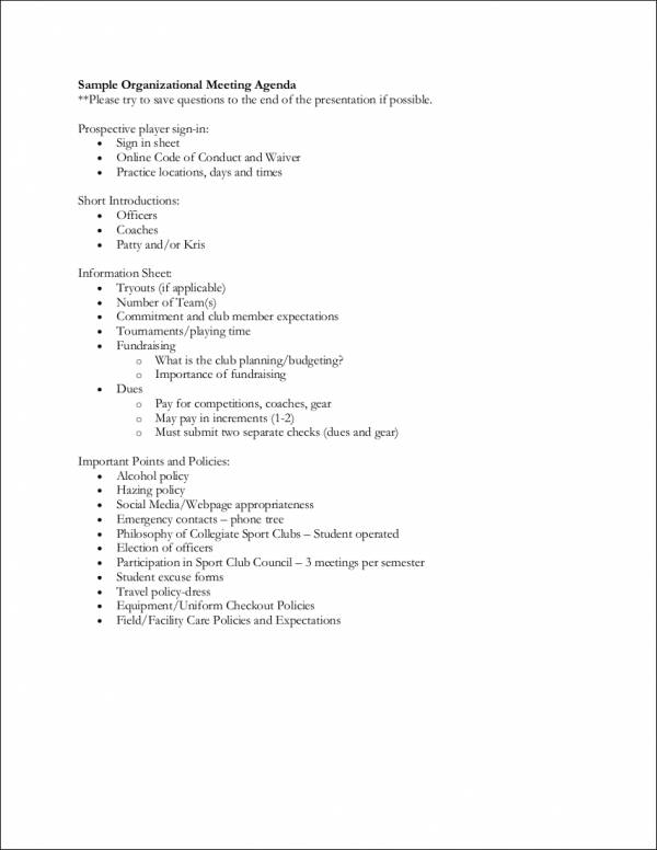 sample organizational meeting agenda1