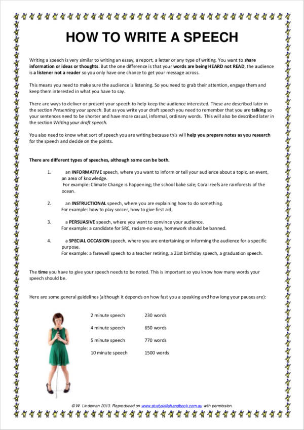 speech writing format gcse