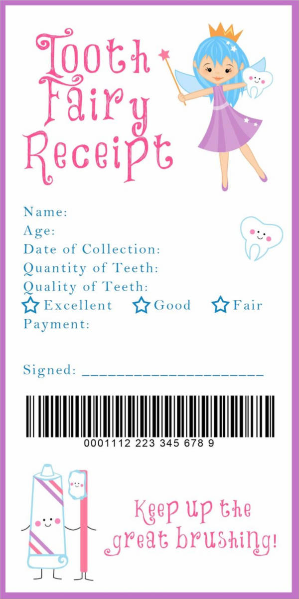 FREE 9+ Tooth Fairy Receipt Samples & Templates in PDF