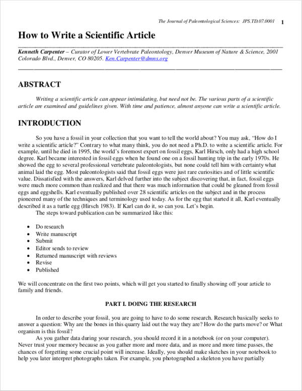 writing a research article pdf