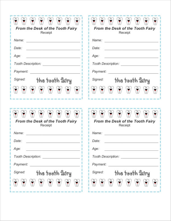 FREE 9 Tooth Fairy Receipt Samples Templates In PDF