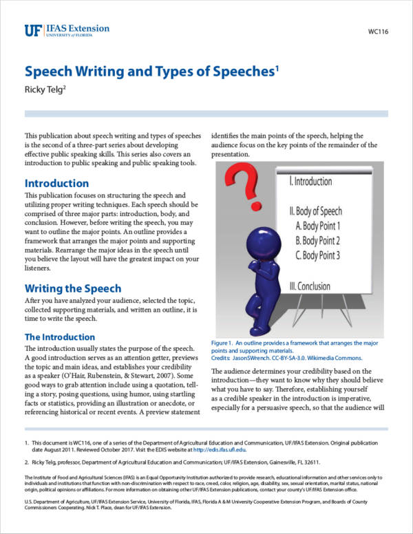 speech writing template for students