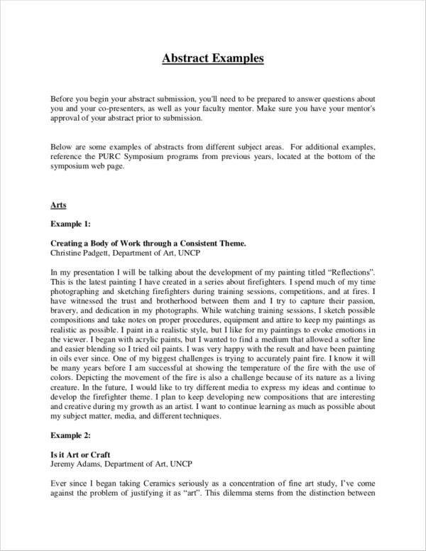 examples of abstract of a research paper
