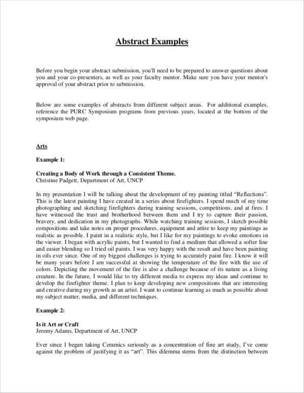 abstract for paper presentation