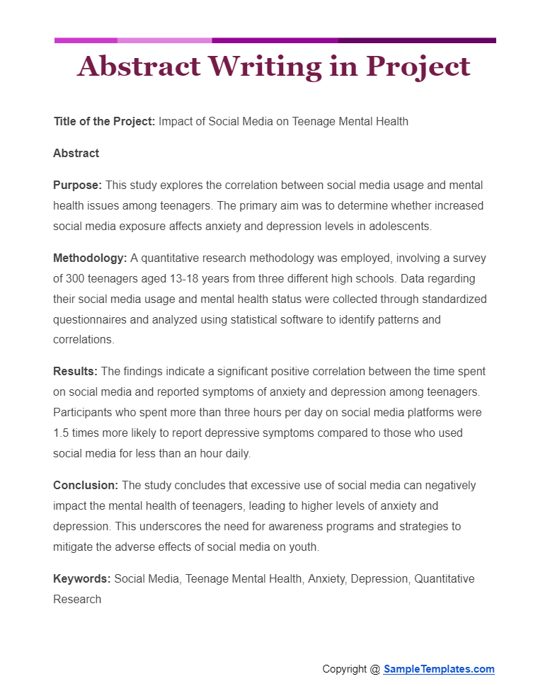 abstract writing in project