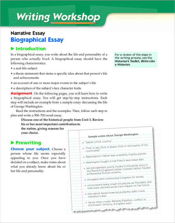 how to write a biography essay examples