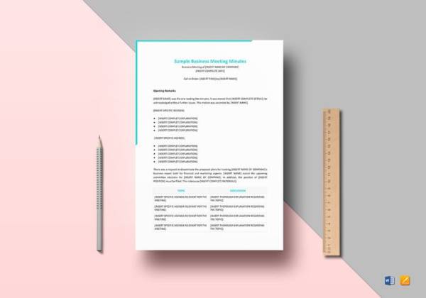 business meeting minutes template