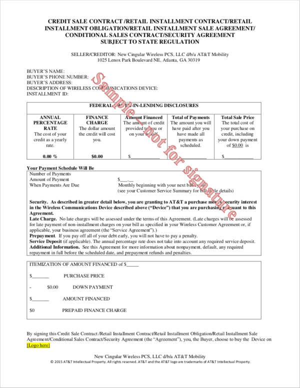 cellular conditional sale agreement