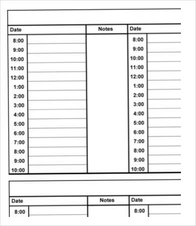 daily hourly planner template