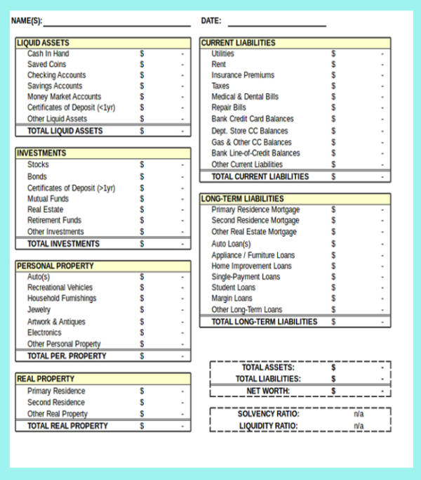 FREE 10+ Net Worth Calculator Samples & Templates in Excel