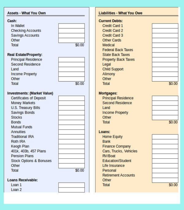 How To Calculate Net Worth From A Balance Sheet