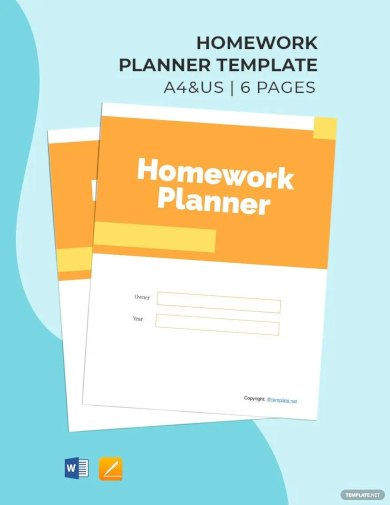 free printable homework planner template