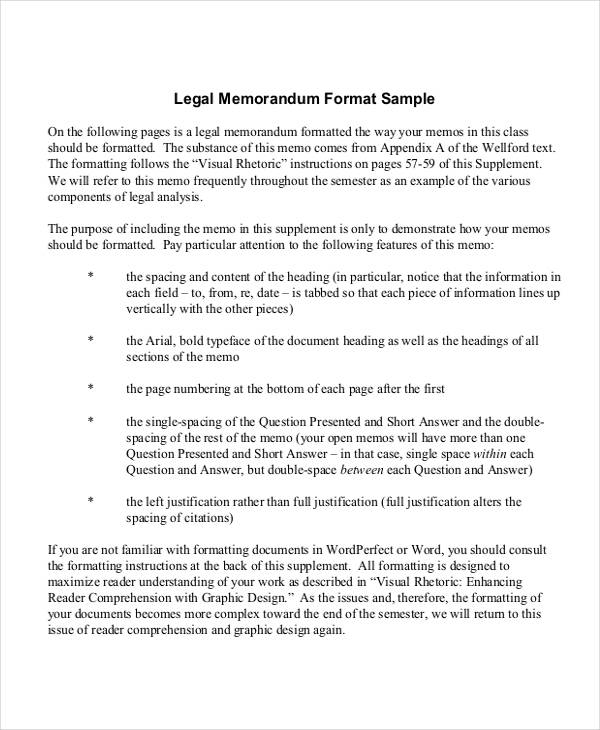 legal memorandum format sample