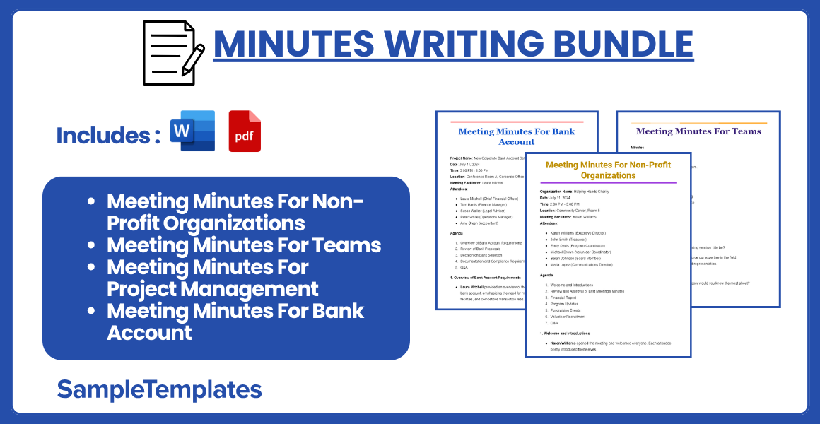 minutes writing bundle