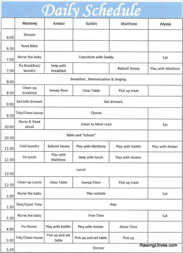 Instructions For Babysitter Template