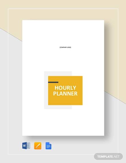 printable hourly planner template