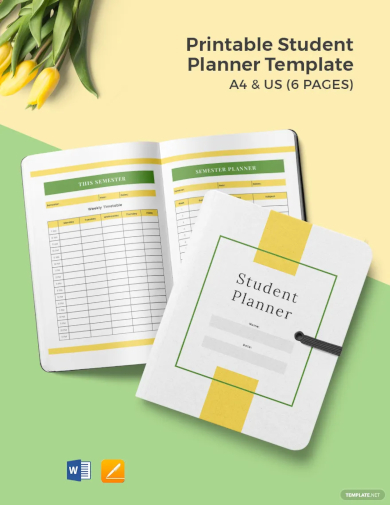 printable student planner template