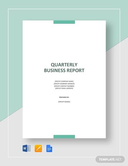 quarterly business report 