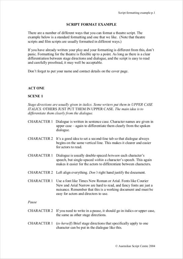 Short Script Writing - 8+ Examples, Format, Pdf