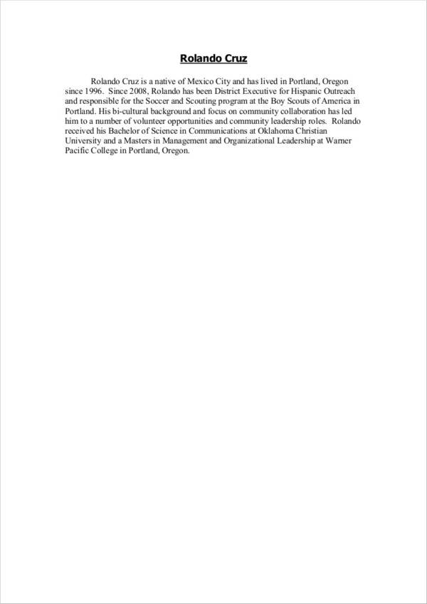 FREE 14+ Biography Writing Samples and Templates inPDF  MS Word