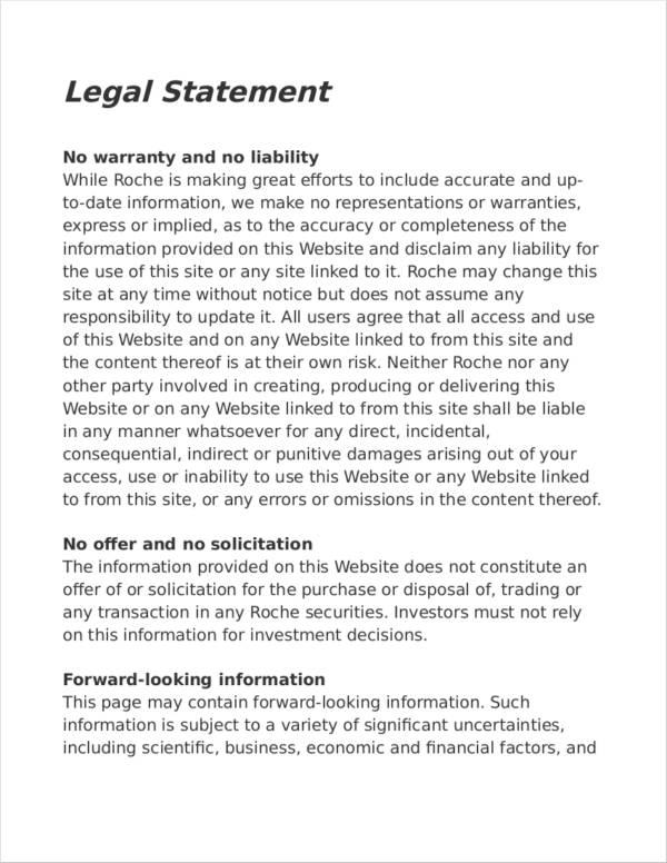 Free Legal Statement Template